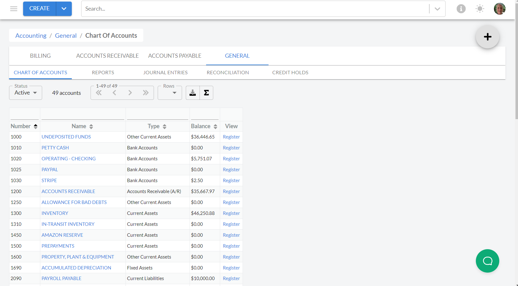 screenshot of 10X ERP